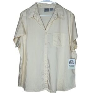 Quizz‎ New York NWT VTG Yellow Button Up Blouse Women's Plus Size 18 Preppy
